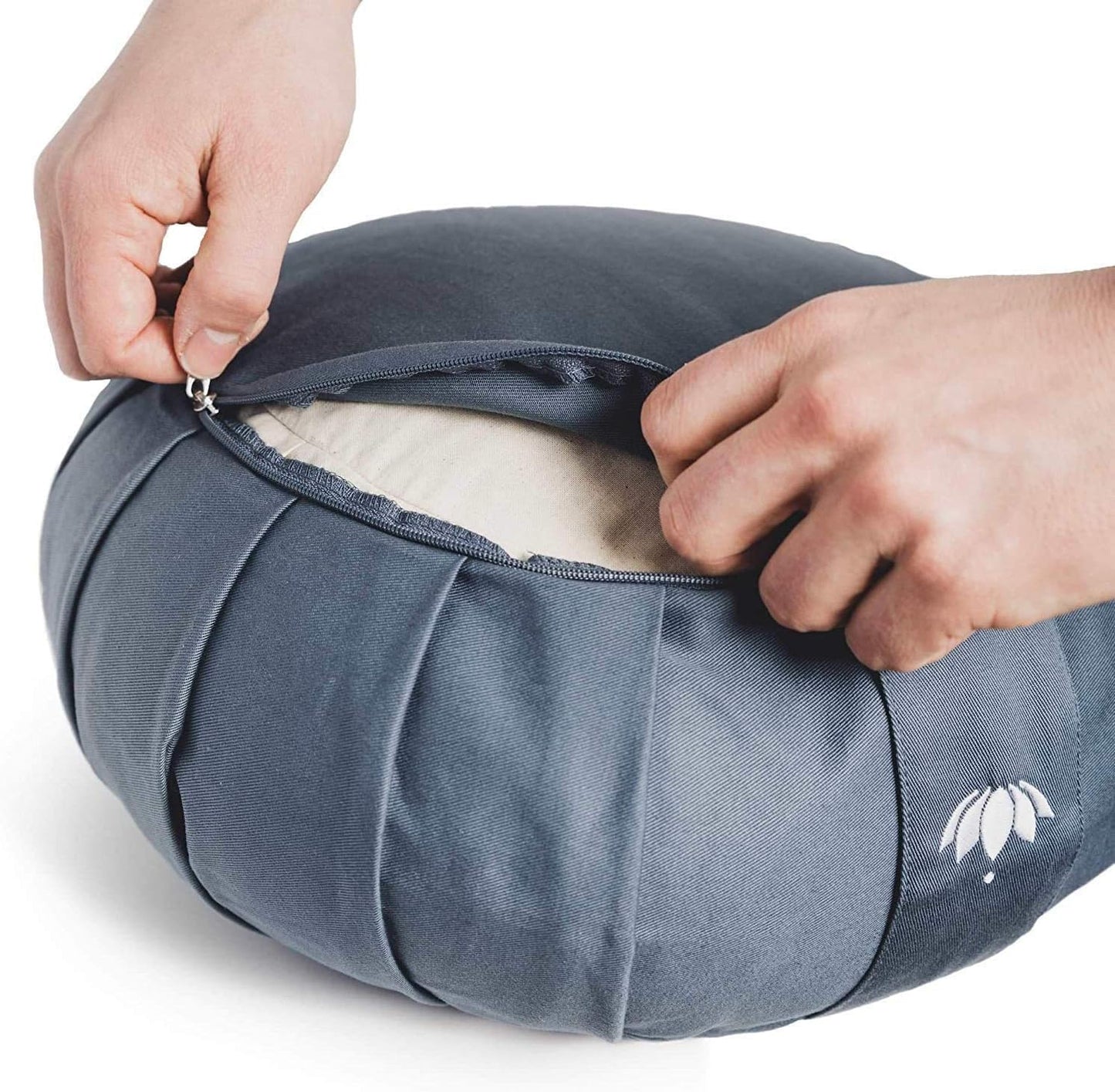 Zafu Meditation Cushion Kapok Delight - Height 15 Cm - Kapok Filling - Washable Cover Organic Cotton - Floor Cushion for Meditation - Yoga Cushion - Meditation Pillow