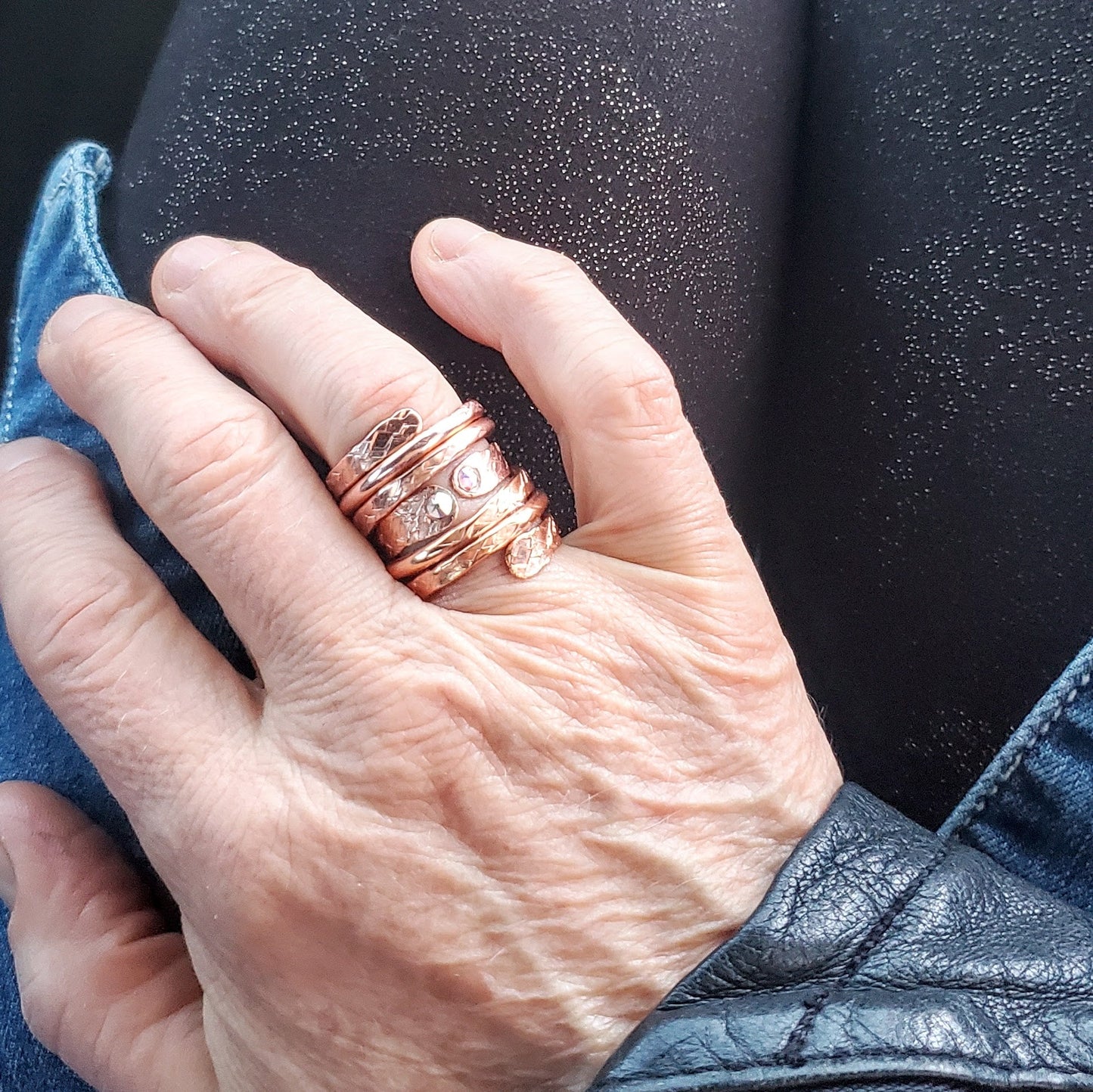 Crystal Embedded Wrap Around Ring