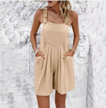 Miss Sparkling Casual Women's Linen Overalls