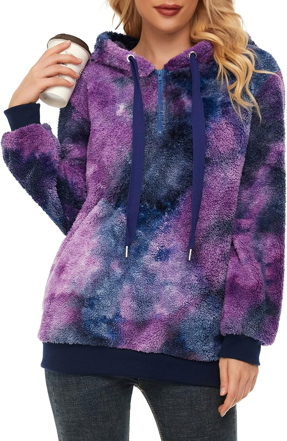 Oversized Sweatshirts for Women Athletic Womens Sherpa Hoodie Fluffy Women'S Hoodies Pullover with Pockets