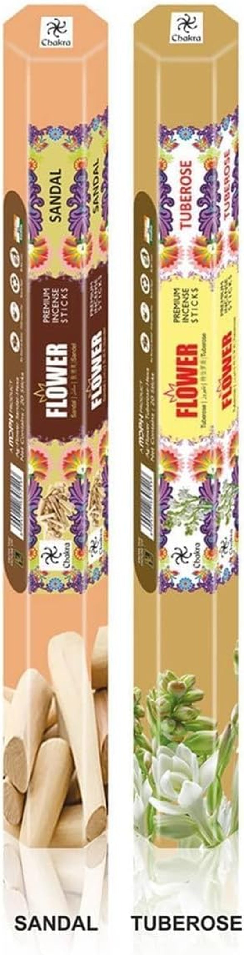 Premium Natural Incense Sticks – Variety Pack of 6 Blossomy Scents – Jasmine, Lavender, Musk, Rose, Sandalwood & Tuberose – Long-Lasting Scented Incense for Meditation & Home Fragrance