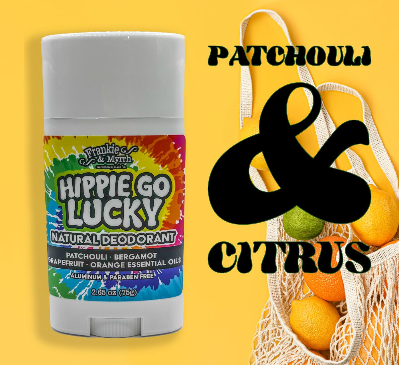 Hippie Combo Spray and Deodorant Pack | Spray 2 Fl Oz & Deodorant Single 2.65 Oz | Freshwater Patchouli Mist & Natural Deodorant | Packed with Fun Extras