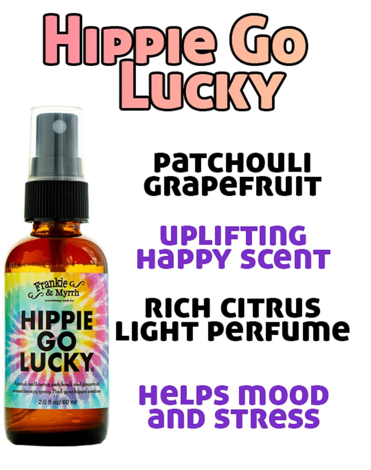 Hippie Combo Spray and Deodorant Pack | Spray 2 Fl Oz & Deodorant Single 2.65 Oz | Freshwater Patchouli Mist & Natural Deodorant | Packed with Fun Extras