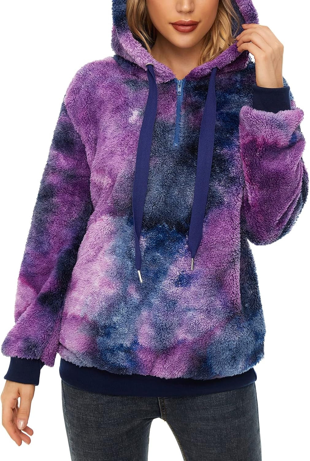 Oversized Sweatshirts for Women Athletic Womens Sherpa Hoodie Fluffy Women'S Hoodies Pullover with Pockets