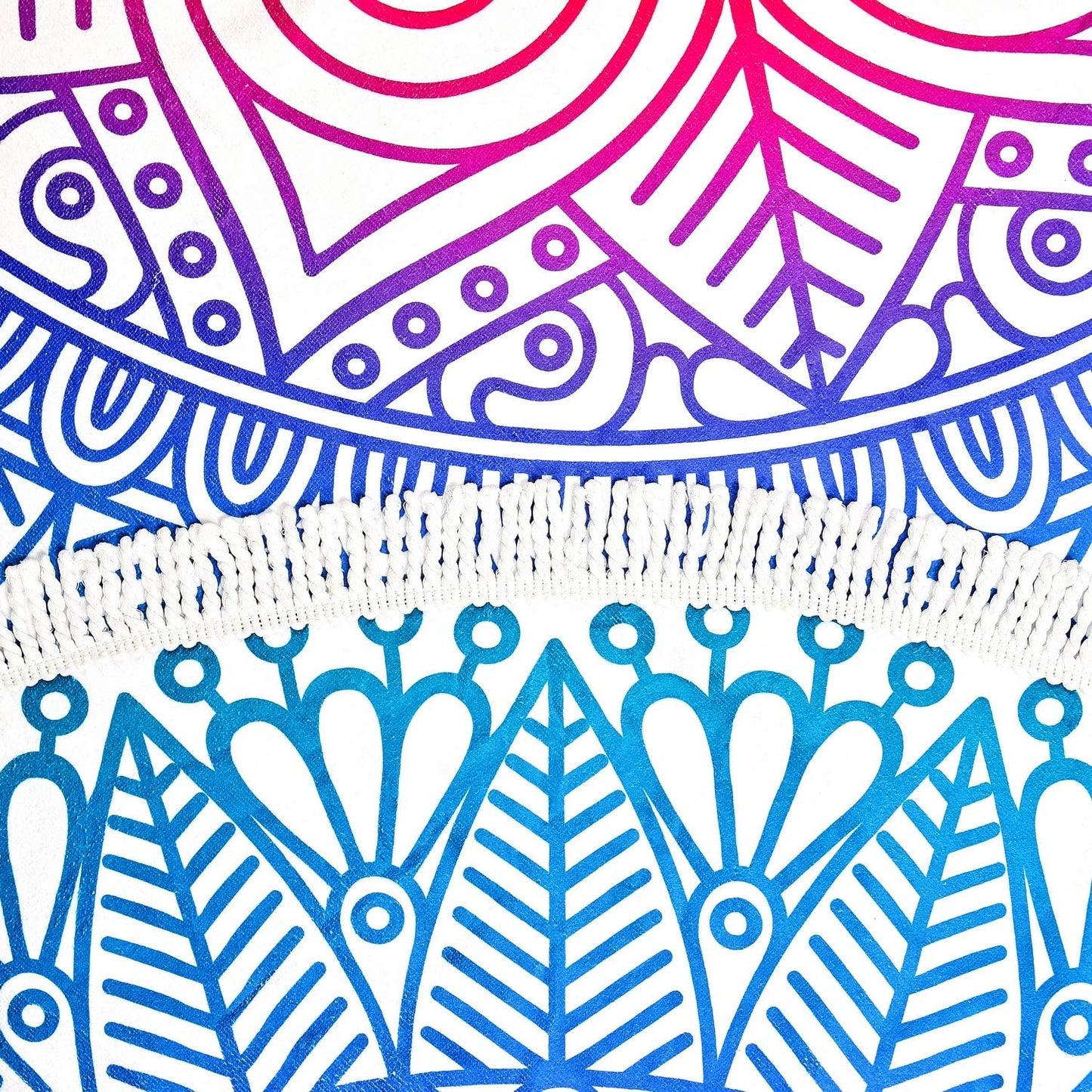 Large & Thick Microfiber Mandala round Beach Towel Throw Blanket with Fringed 62"X 62" Soft Absorbent Quick Dry Multi-Purpose Picnic Yoga Meditation Mat Roundie for Women Men Boy Girl Kids