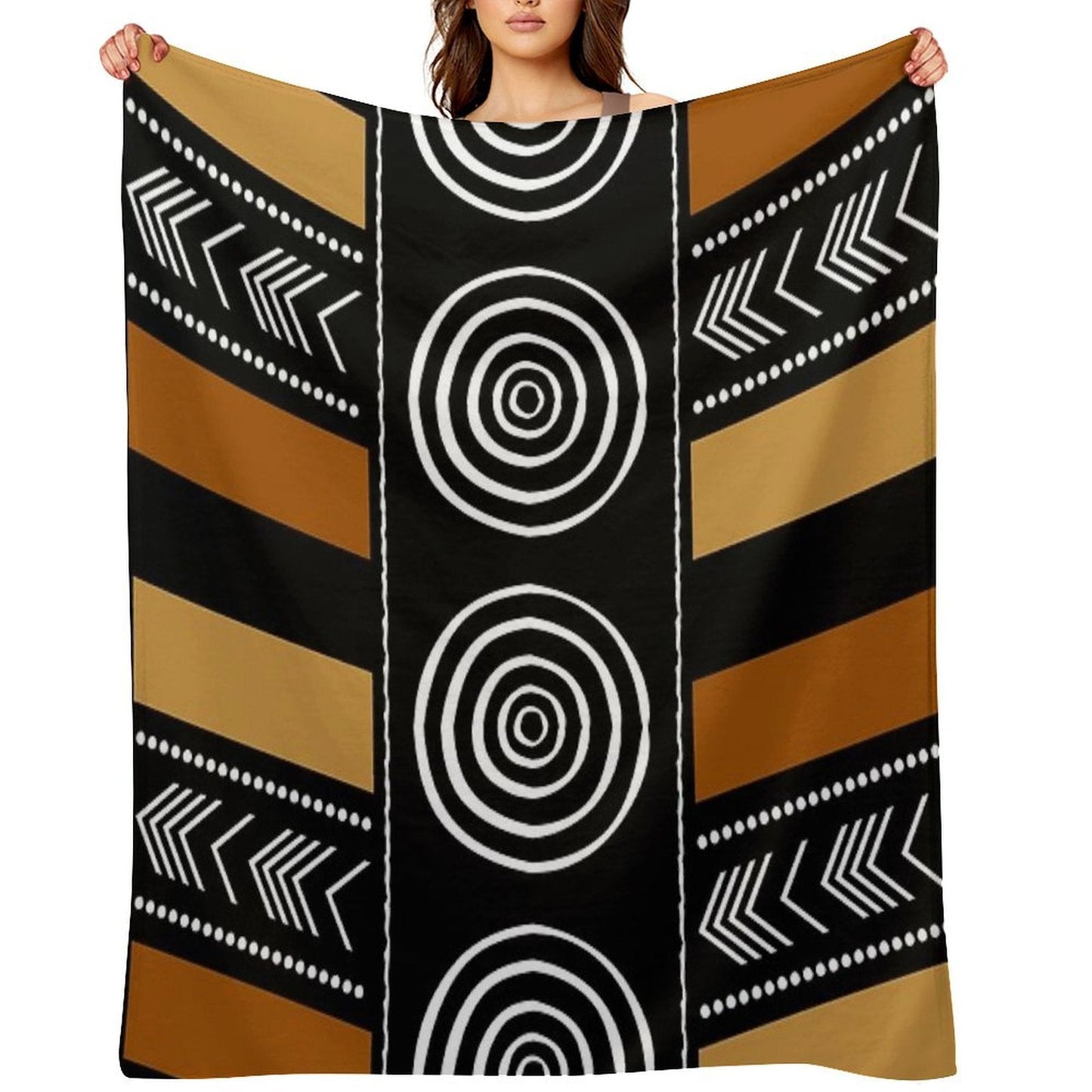 African Mud Cloth Artistry Art Throw Blanket