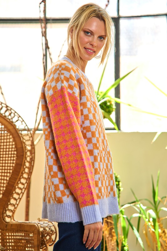 Jade By Jane | Patchwork Oversized Sweater Top PLUS