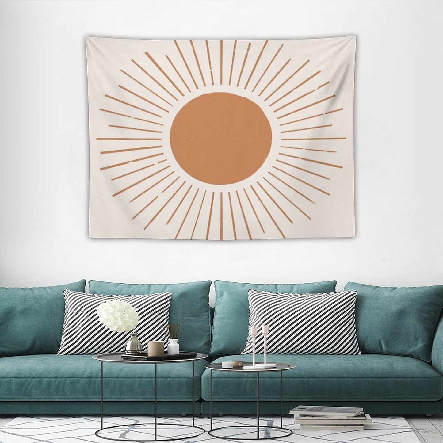 Terracotta Boho Sun Rays Tapestry