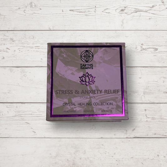 Stress & Anxiety Relief Crystal Pack – Amethyst, Howlite & Sodalite