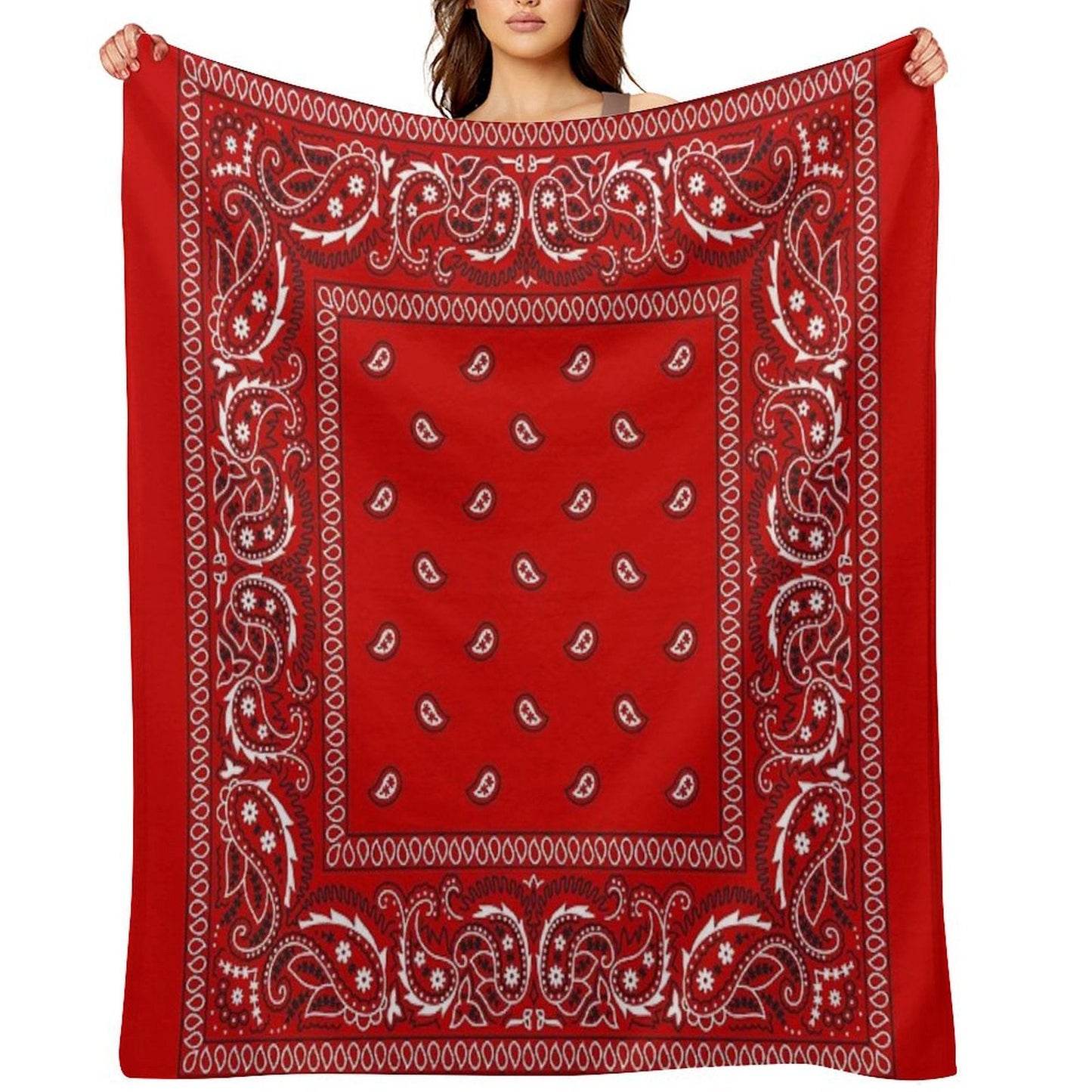 Bandana - Red Throw Blanket