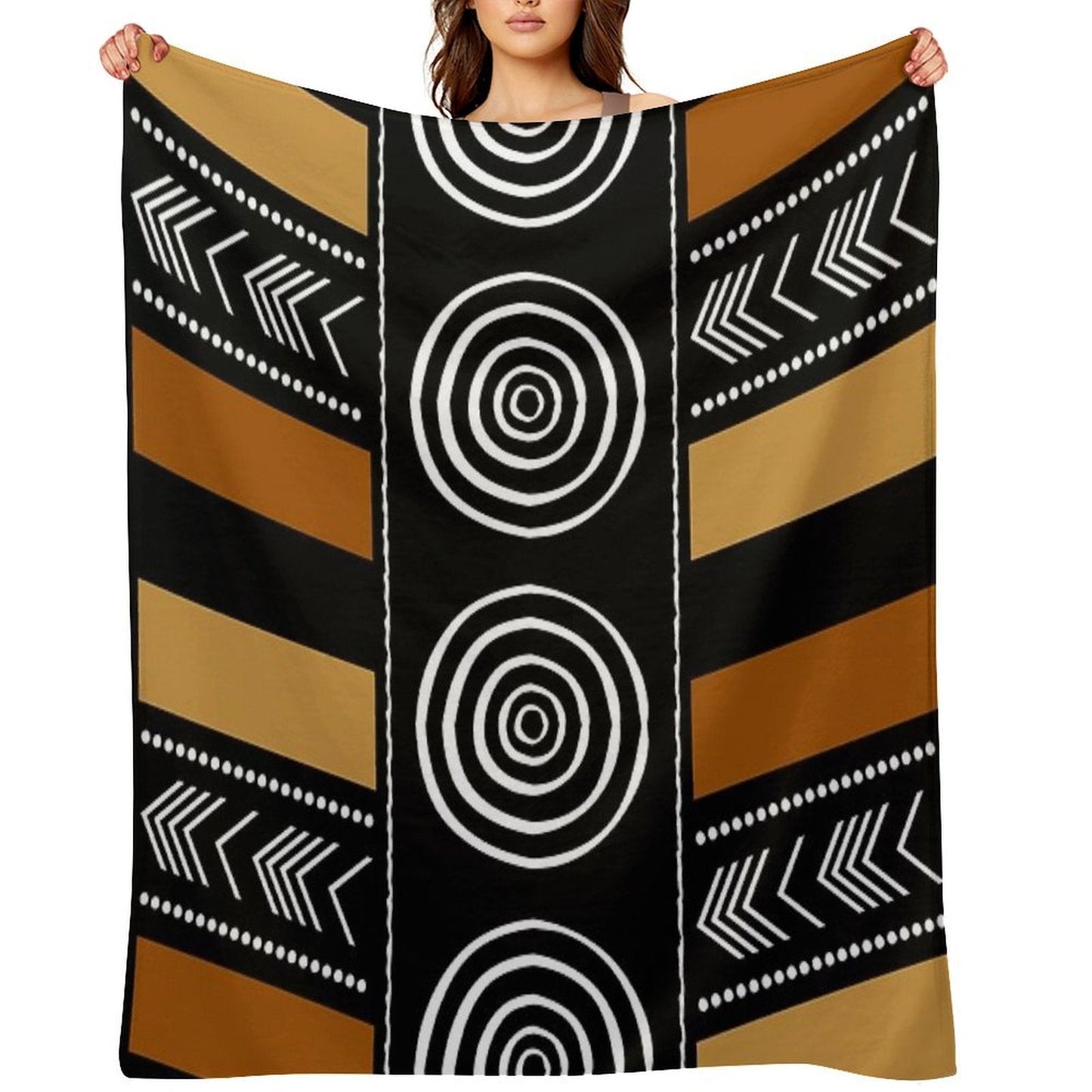 African Mud Cloth Artistry Art Throw Blanket