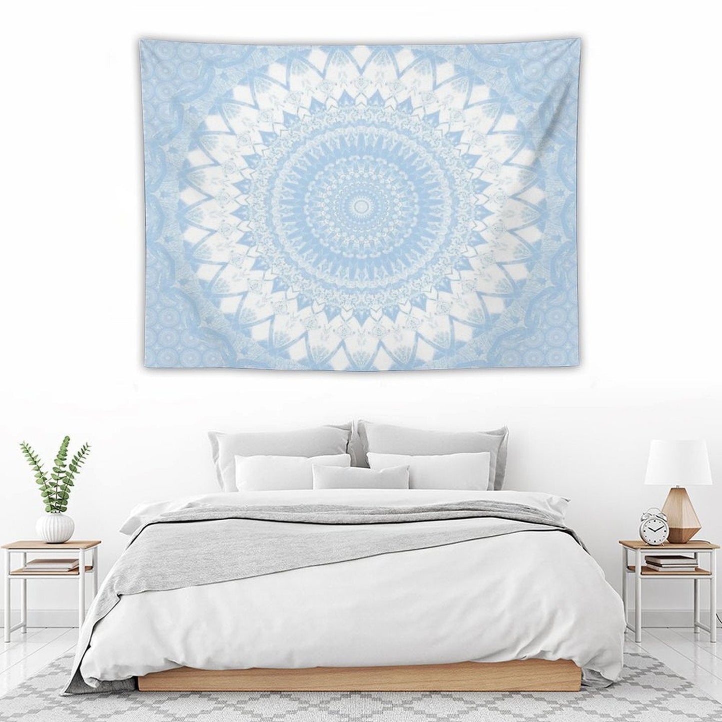 Baby Blue Boho Mandala Tapestry