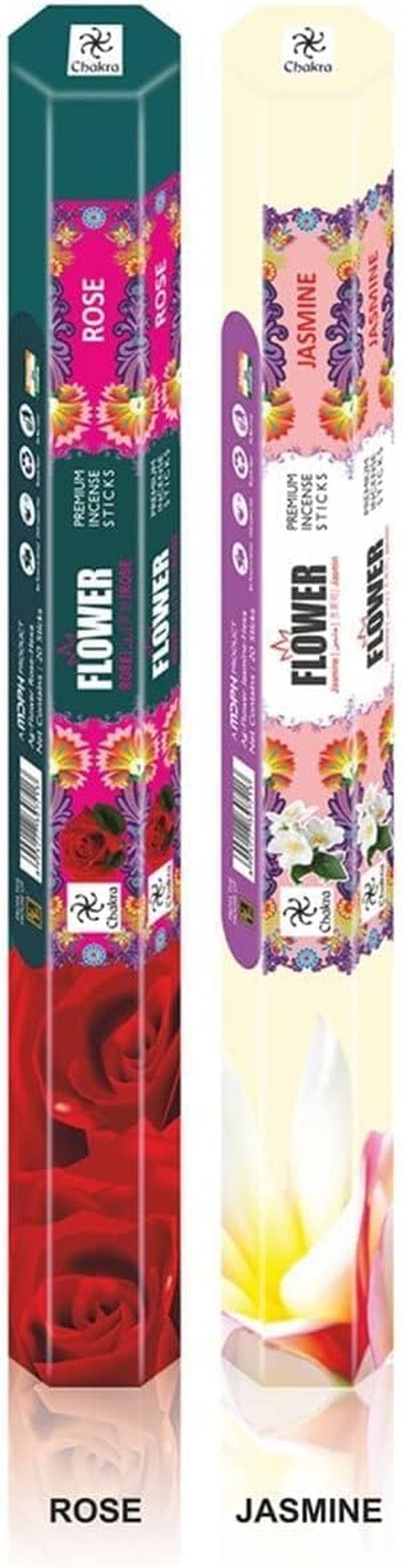 Premium Natural Incense Sticks – Variety Pack of 6 Blossomy Scents – Jasmine, Lavender, Musk, Rose, Sandalwood & Tuberose – Long-Lasting Scented Incense for Meditation & Home Fragrance