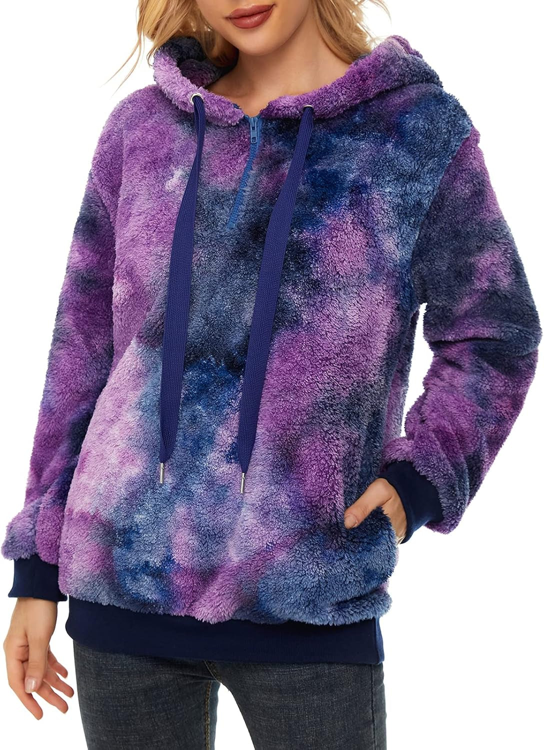 Oversized Sweatshirts for Women Athletic Womens Sherpa Hoodie Fluffy Women'S Hoodies Pullover with Pockets