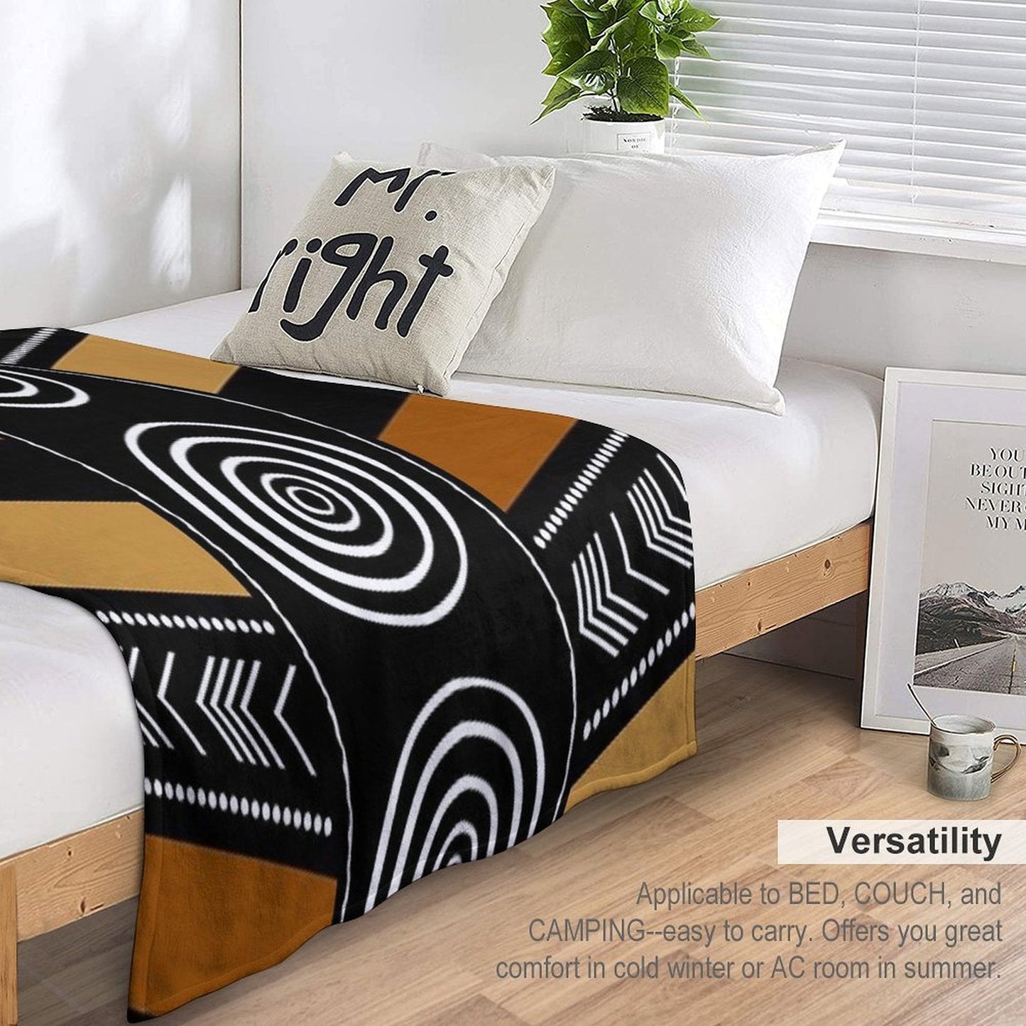 African Mud Cloth Artistry Art Throw Blanket