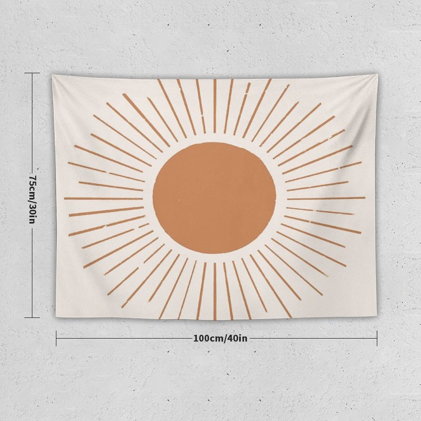 Terracotta Boho Sun Rays Tapestry