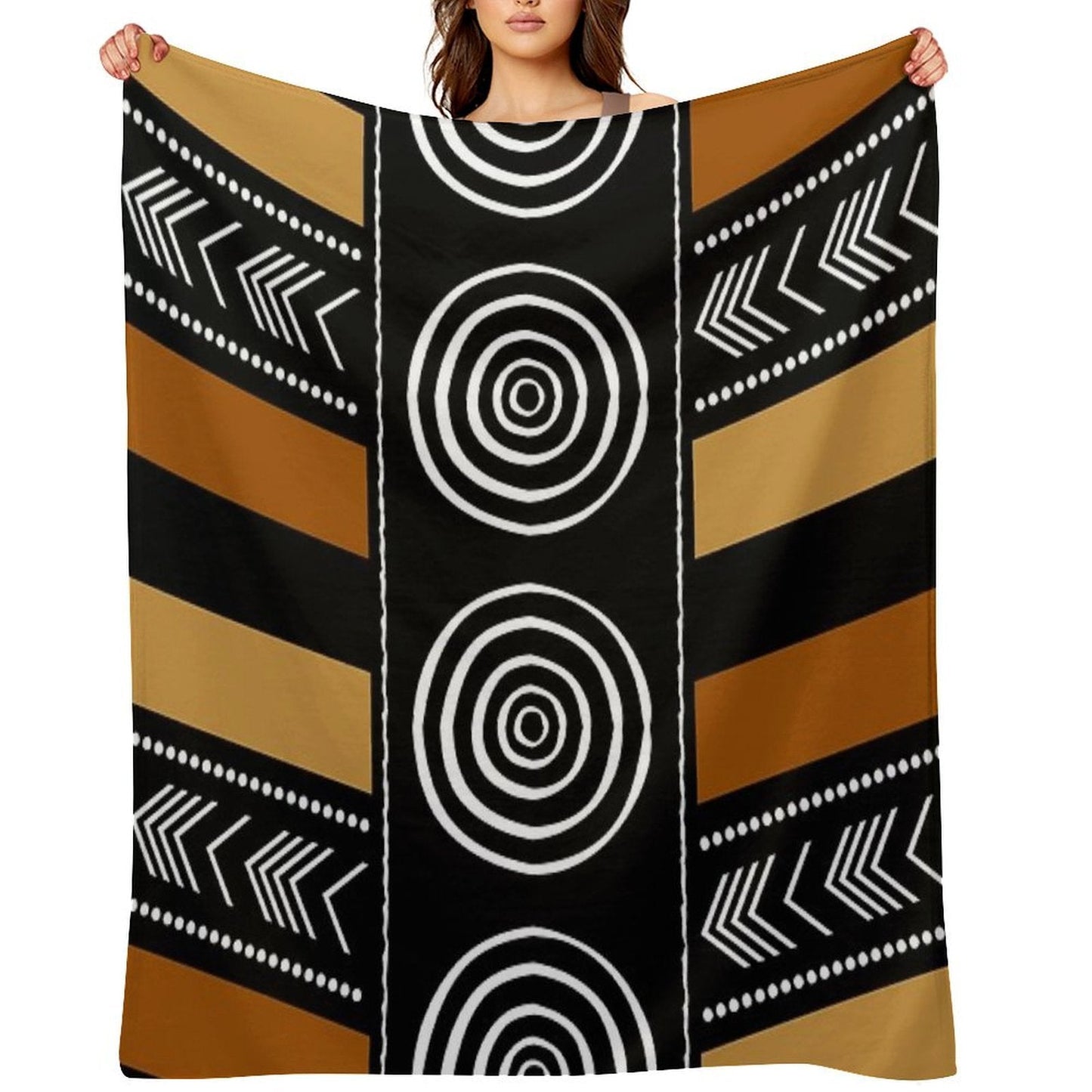African Mud Cloth Artistry Art Throw Blanket