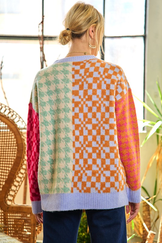 Jade By Jane | Patchwork Oversized Sweater Top PLUS