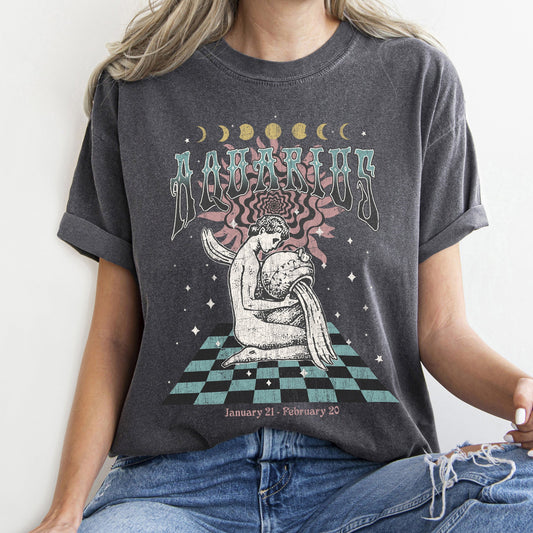 Aquarius Zodiac Comfort Colors Tees, Horoscope, Astrology