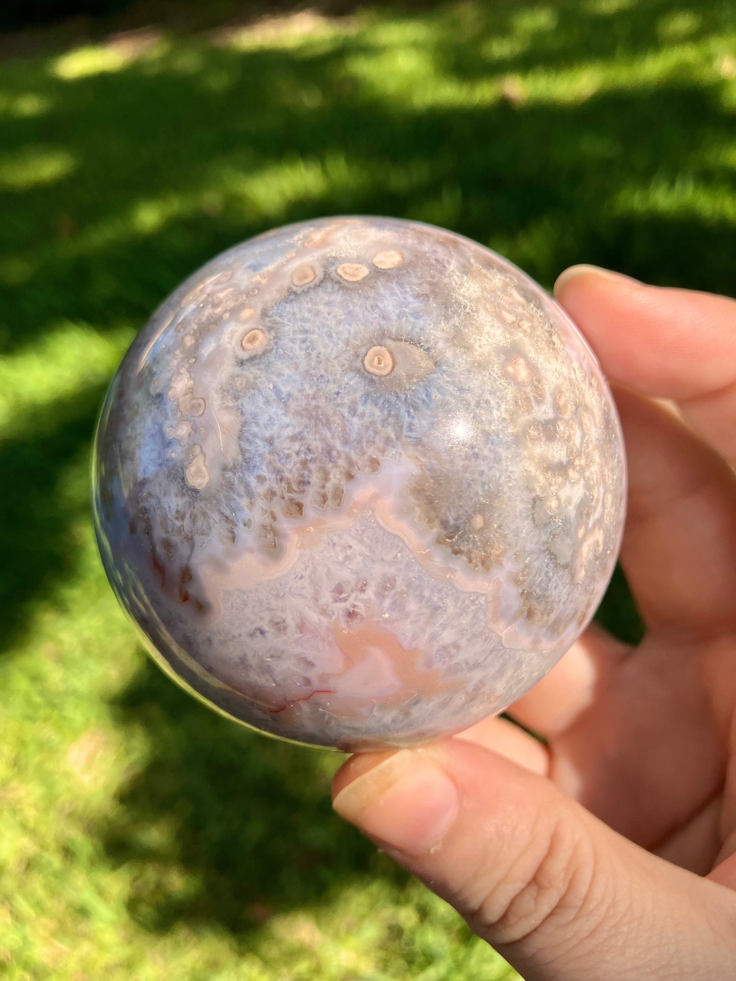 Blue Flower Agate Sphere