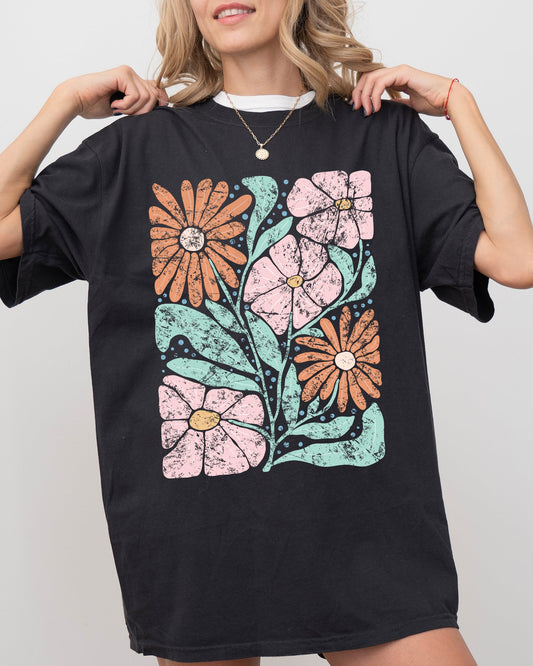 Bohemian, Gorgeous Abstract Flowers, Boho Floral Design, Summer Vibes, Gardening, Festival, Nature Shirt Comfort Colors T-Shirt