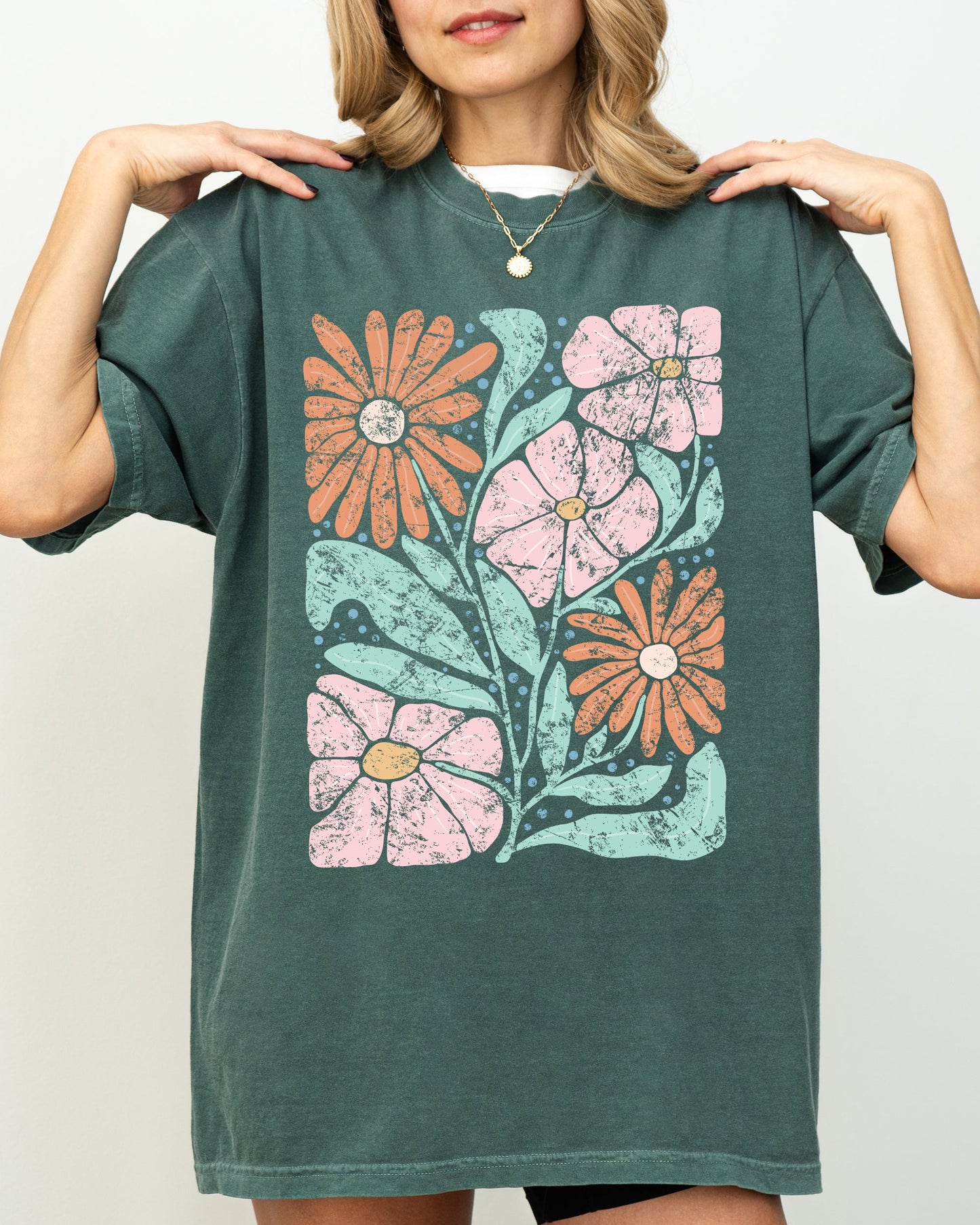 Bohemian, Gorgeous Abstract Flowers, Boho Floral Design, Summer Vibes, Gardening, Festival, Nature Shirt Comfort Colors T-Shirt