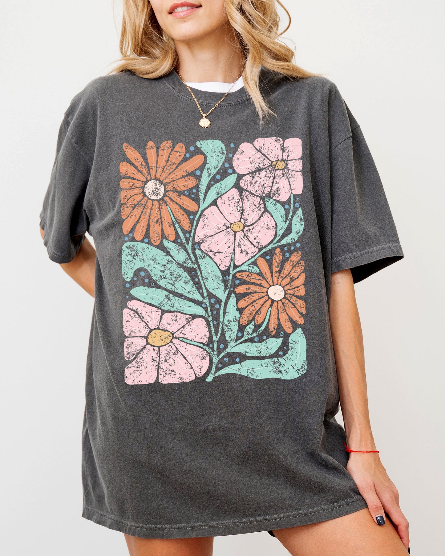 Bohemian, Gorgeous Abstract Flowers, Boho Floral Design, Summer Vibes, Gardening, Festival, Nature Shirt Comfort Colors T-Shirt
