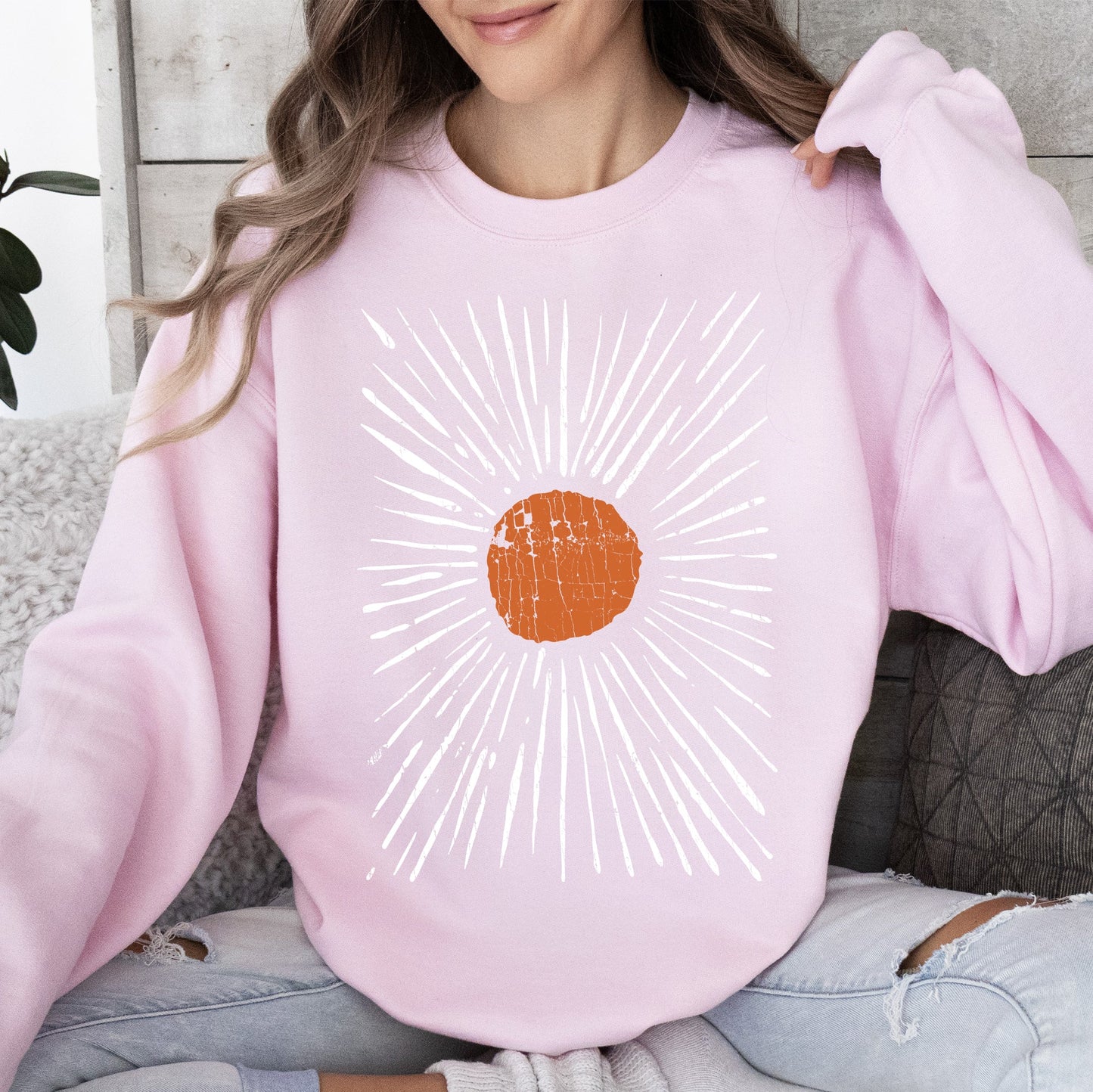 Boho Starburst, Celestial, Retro Sweatshirt