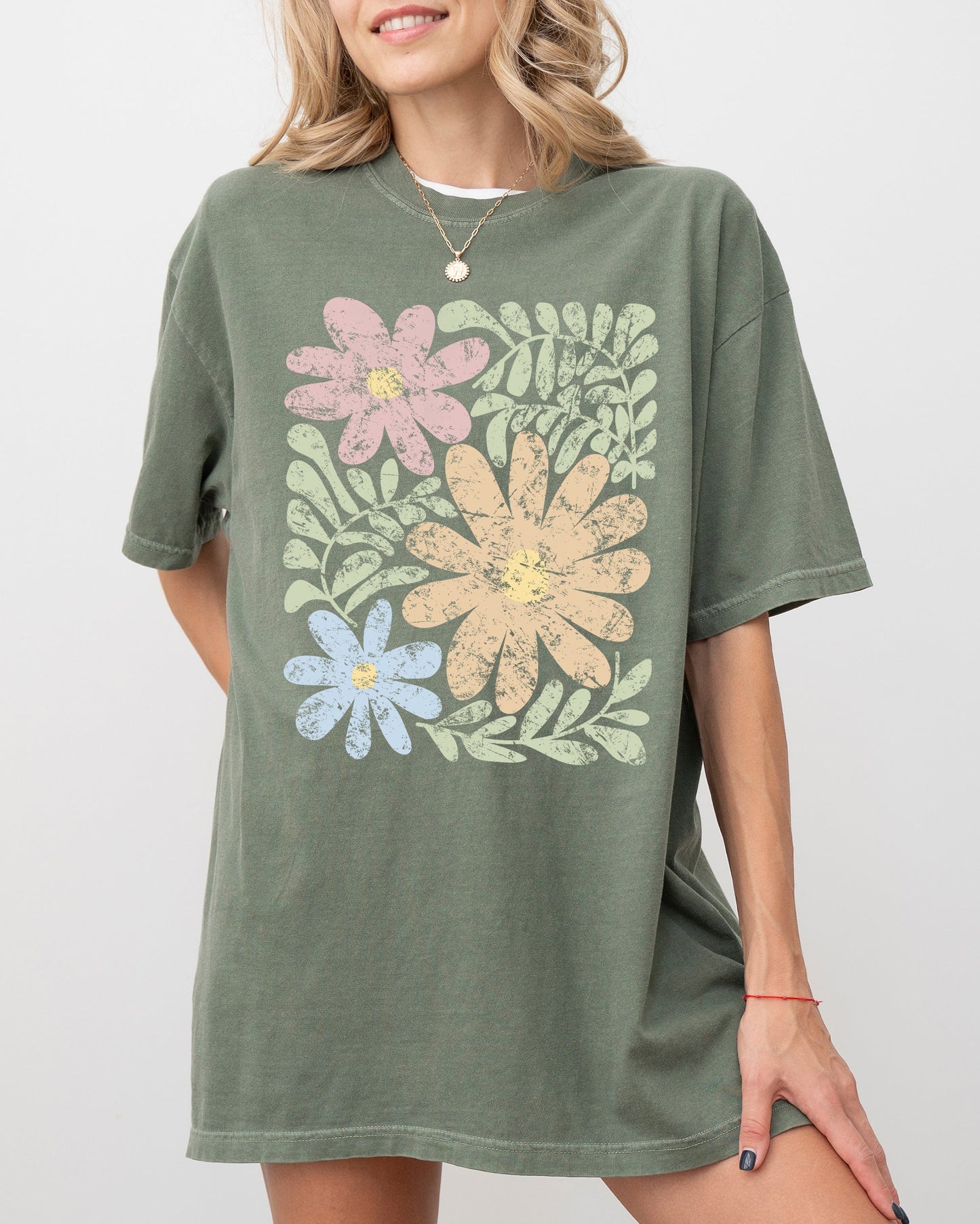 Earthy, Gorgeous Abstract Flowers, Boho Floral Design, Summer Vibes, Gardening, Festival, Nature Shirt Comfort Colors T-Shirt