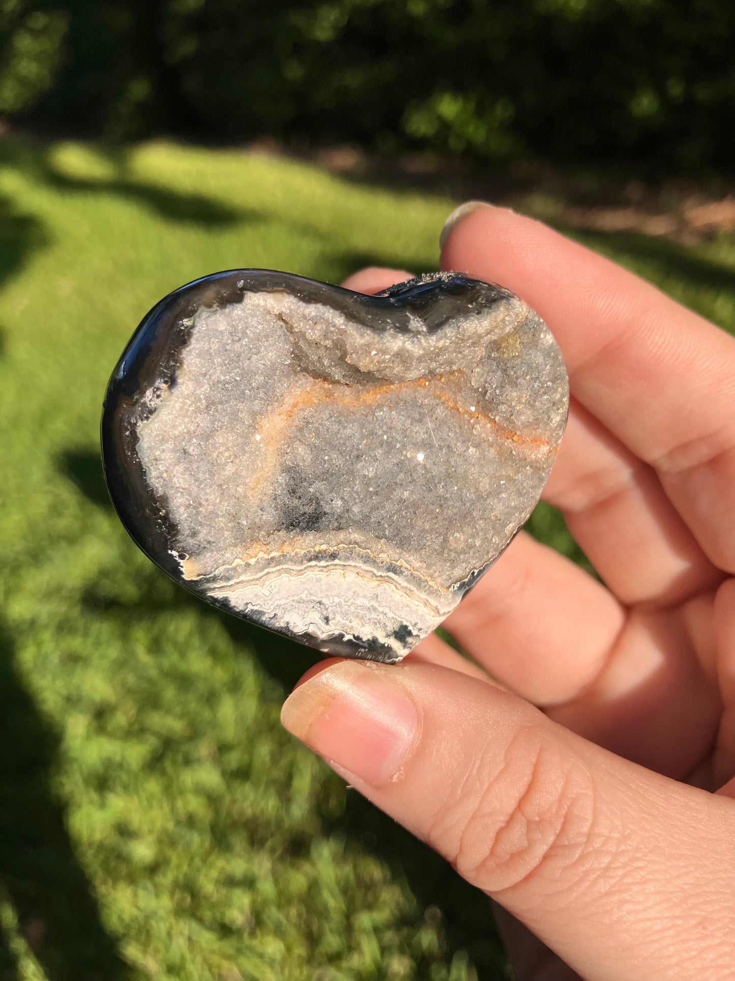 Agate Druzy Heart