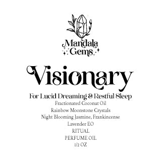 JASMINE Perfume Oil with Rainbow MOONSTONE crystals