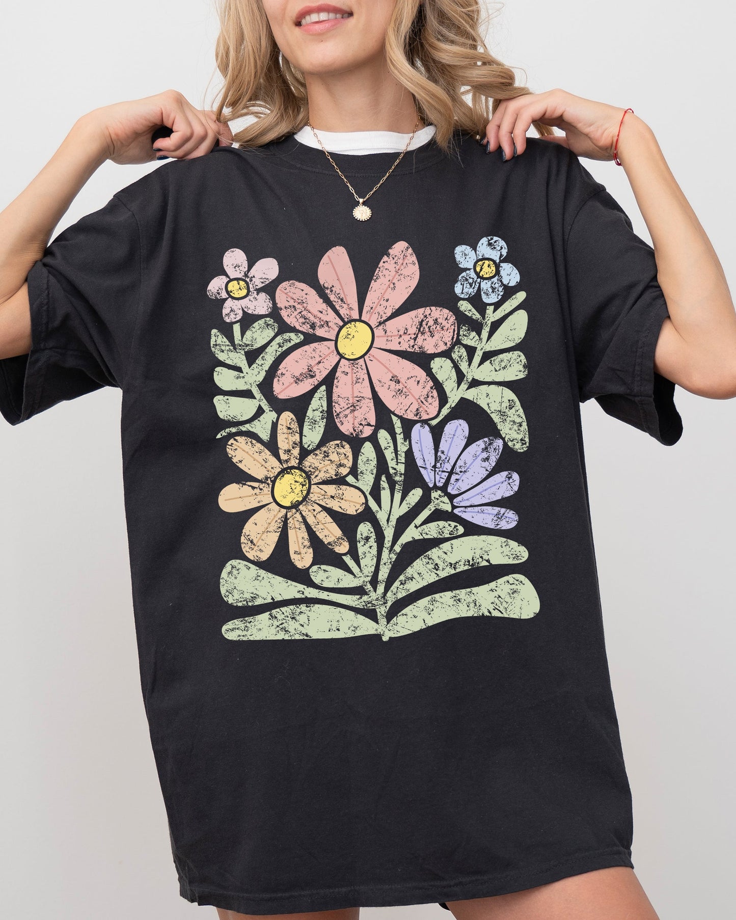 Groovy, Gorgeous Abstract Flowers, Boho Floral Design, Summer Vibes, Gardening, Festival, Nature Shirt Comfort Colors T-Shirt