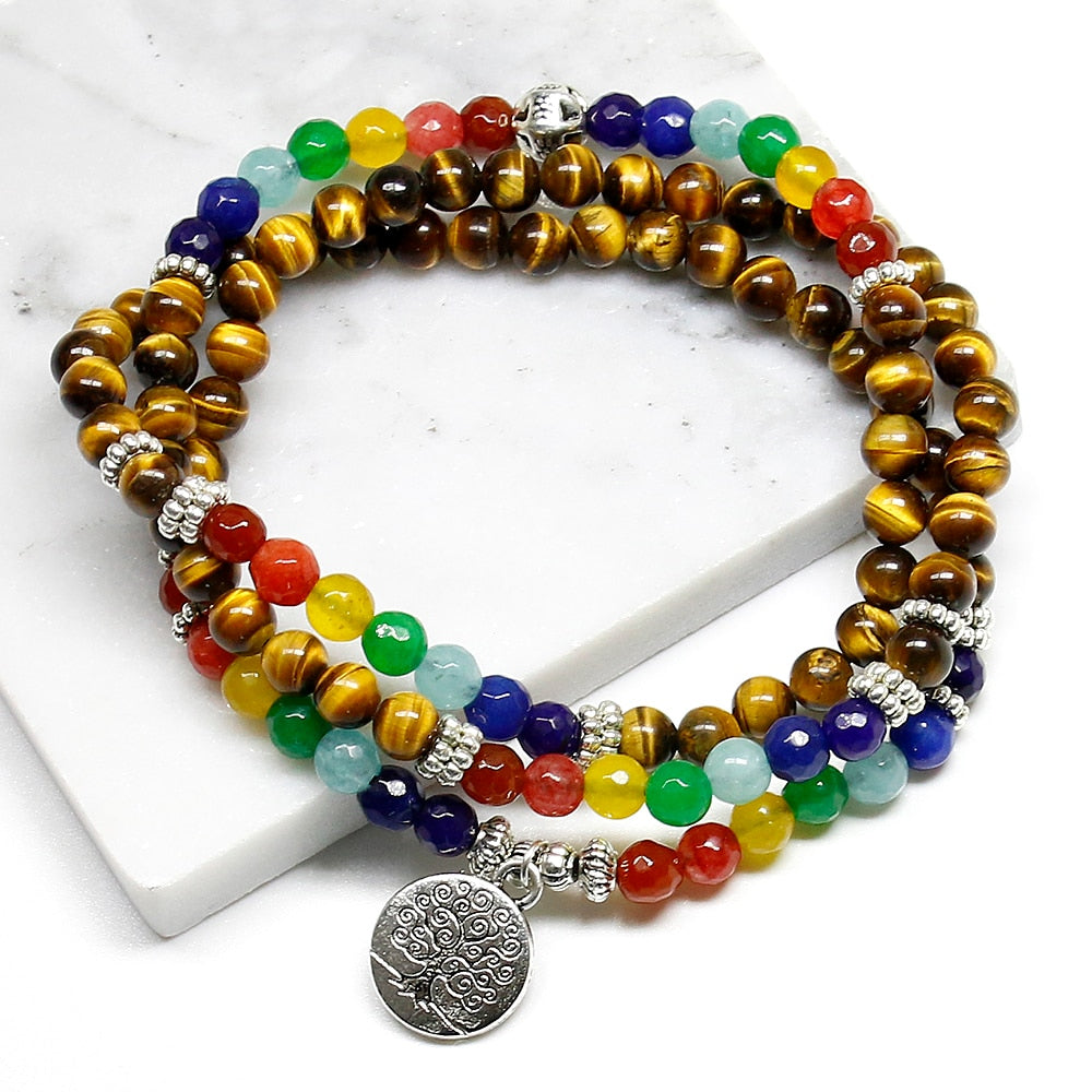 Tibetan Silver Layered Chakra Bracelet