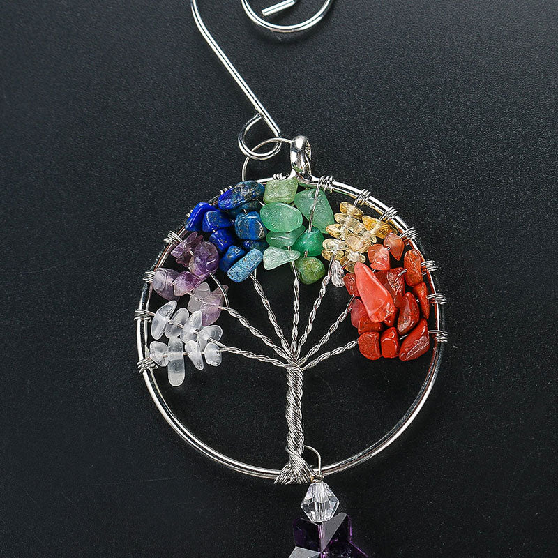 Tree of Life Hanging Chakra Crystal