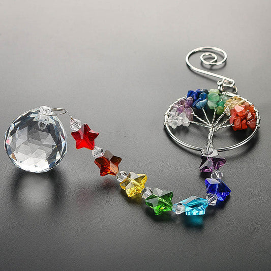 Tree of Life Hanging Chakra Crystal
