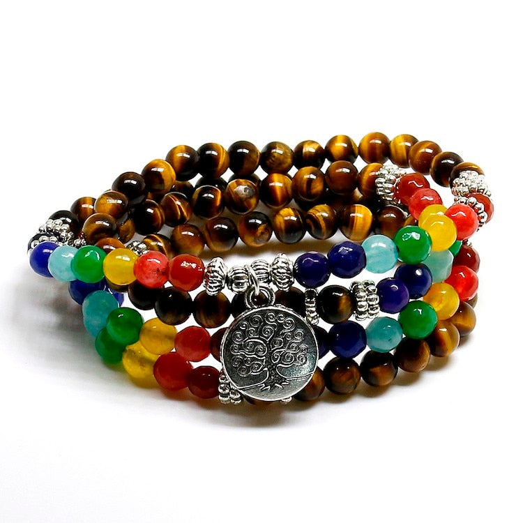 Tibetan Silver Layered Chakra Bracelet