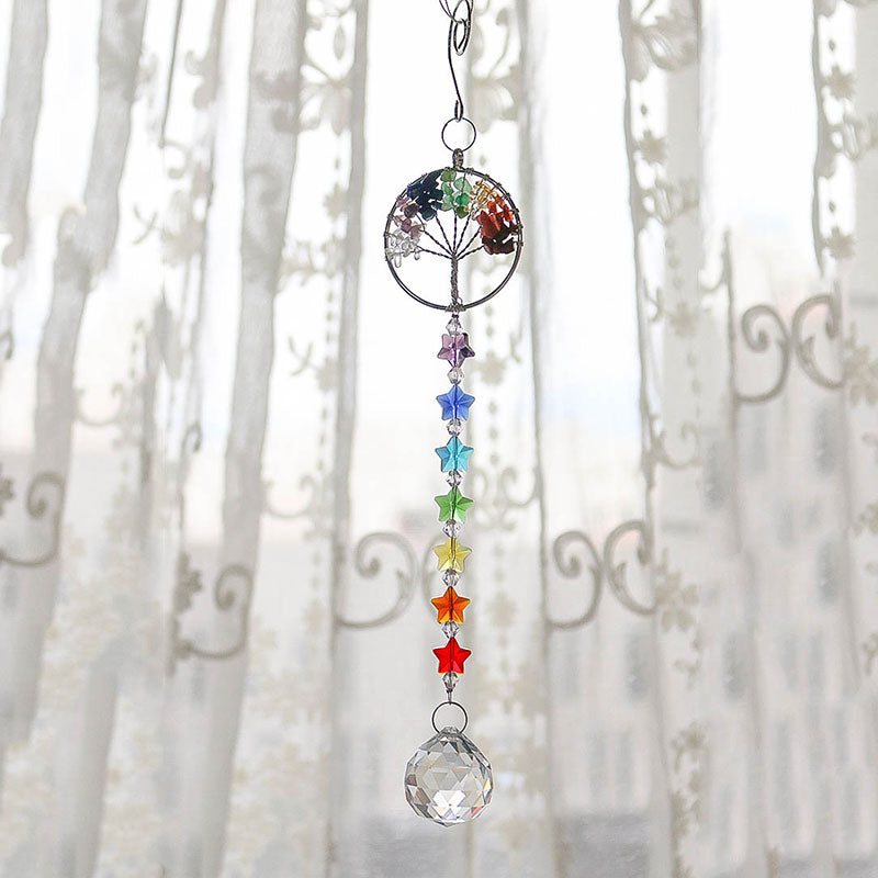 Tree of Life Hanging Chakra Crystal
