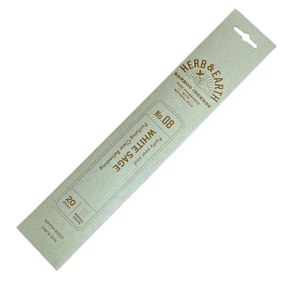 Herb & Earth White Sage Bamboo Incense Sticks (Nippon Kodo)