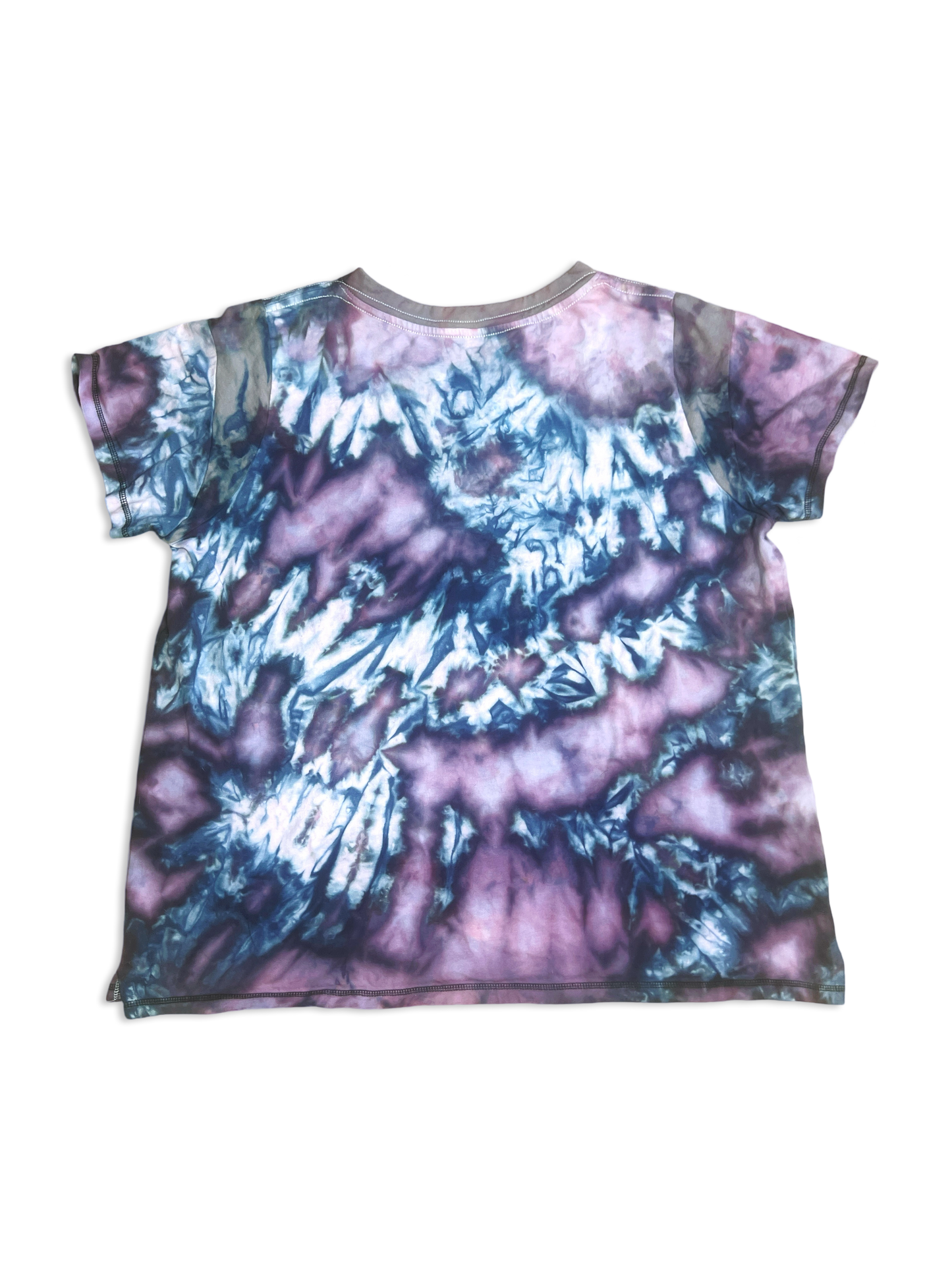 Lunar Alchemy - Tie-Dye Curvy Lace Up Fine Jersey Tee- Infused with Moonstone