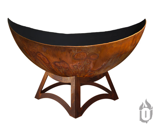 "Lunar" Wood Burning Fire Pit Bowl with Hollow Base (Made In USA)