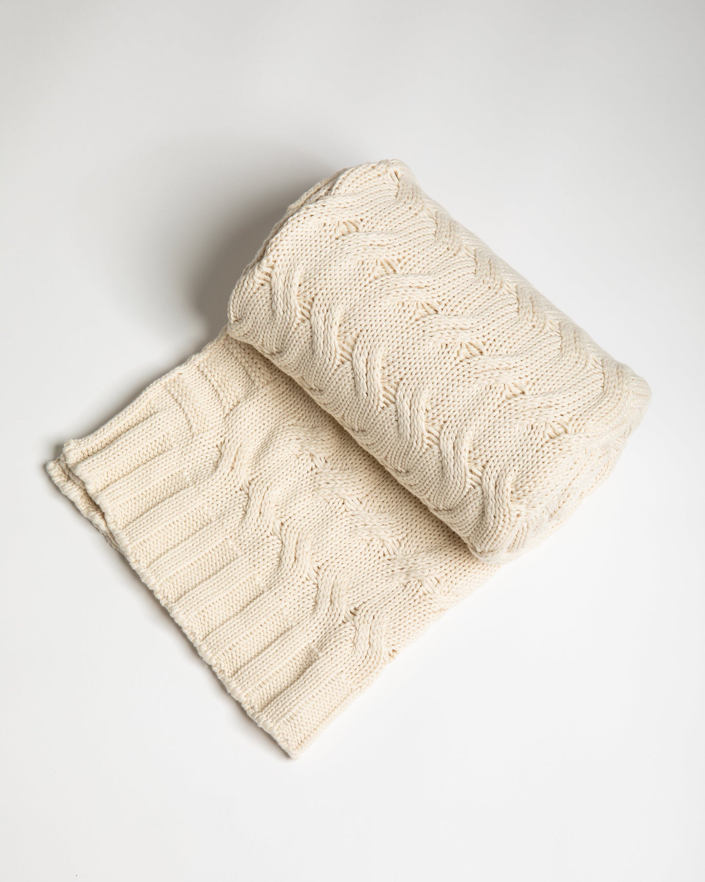 Chunky Cable Organic Cotton Throw Blanket