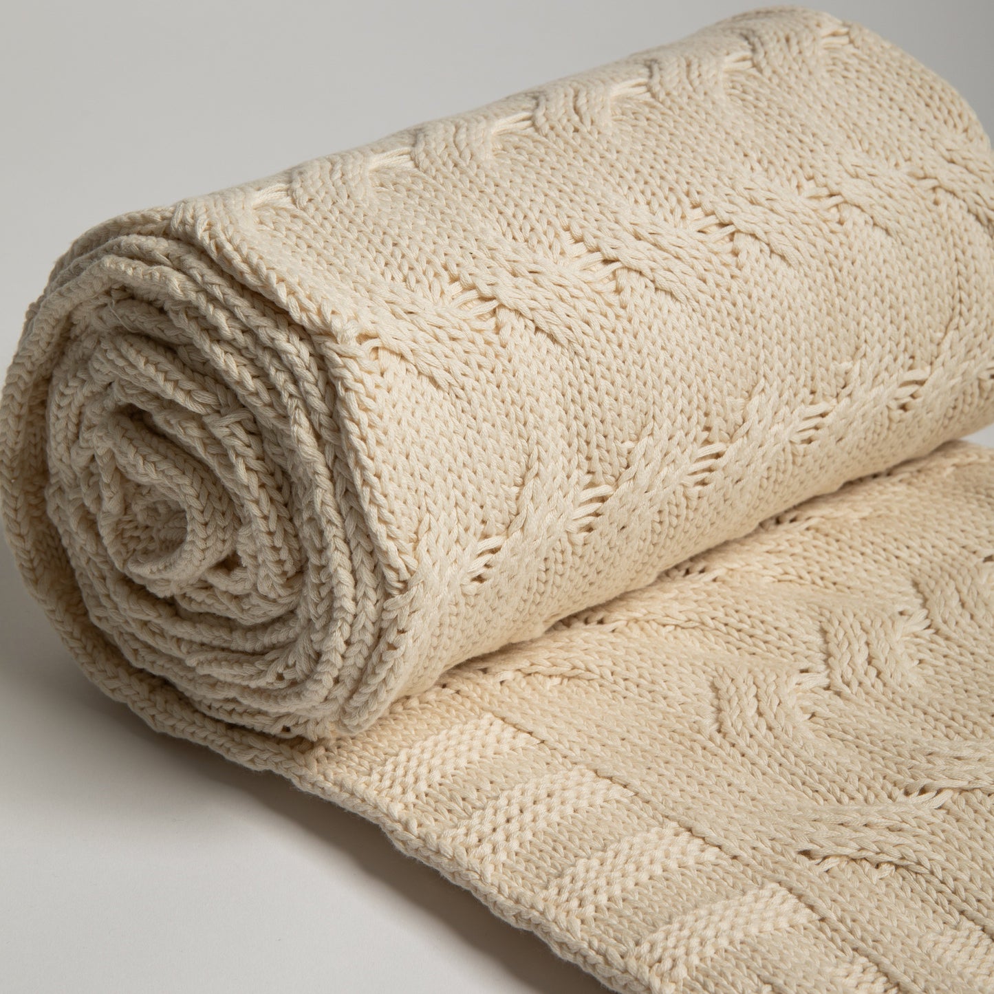Chunky Cable Organic Cotton Throw Blanket