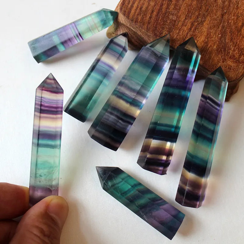 Pillar Of Energy Rainbow Fluorite Crystal Tower