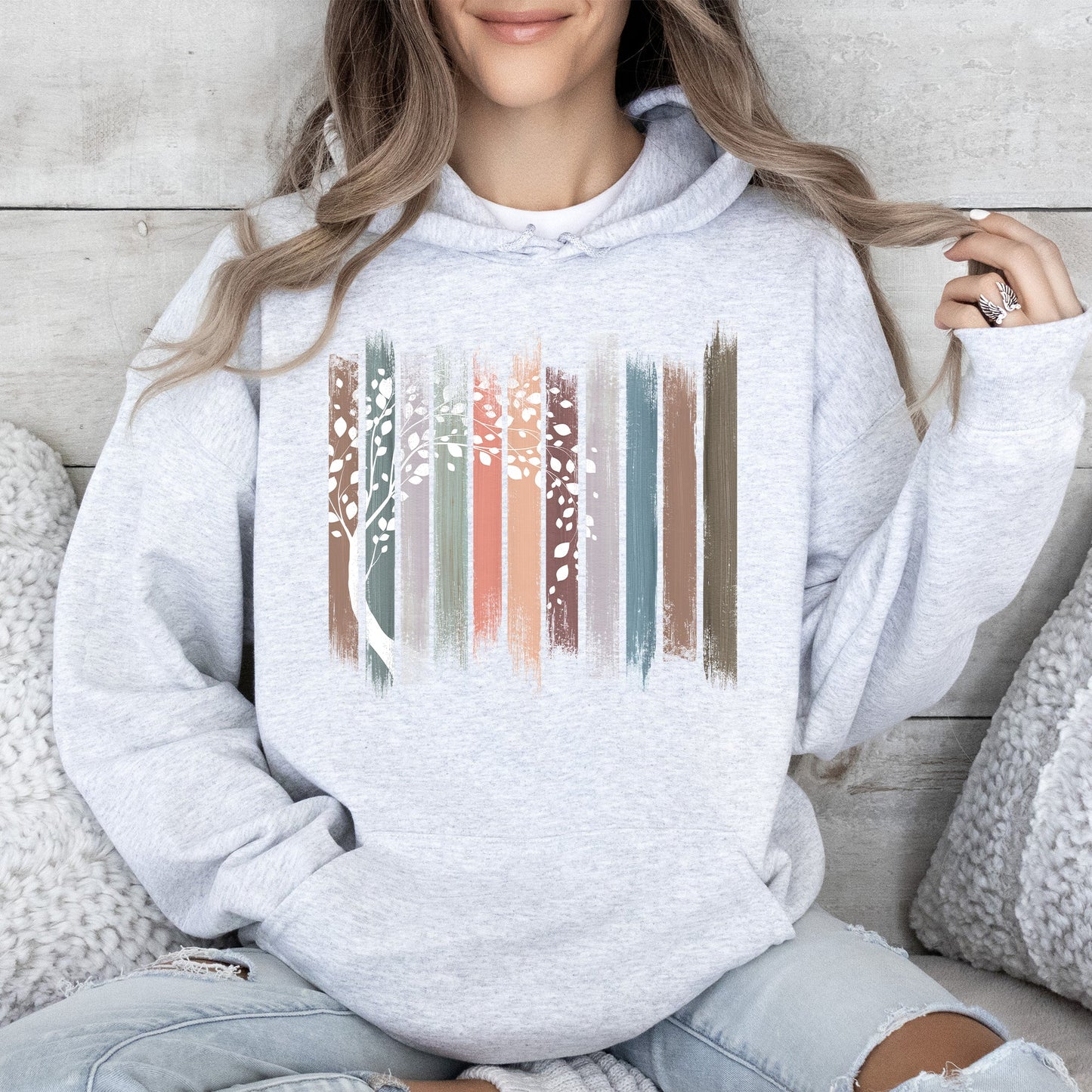 Botanical Stripes Tree Hoodie
