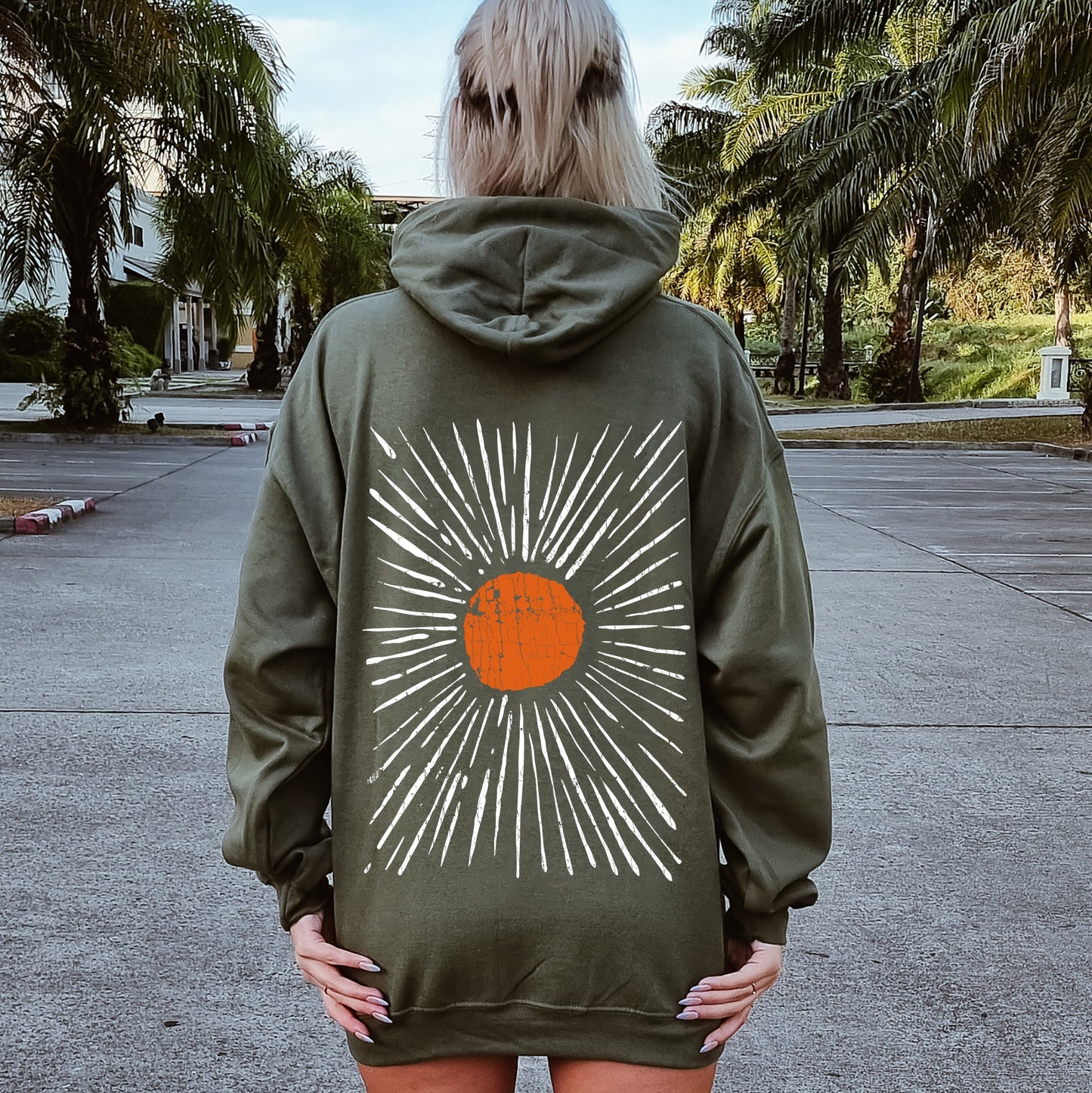 Boho Starburst, Celestial, Retro Hoodie
