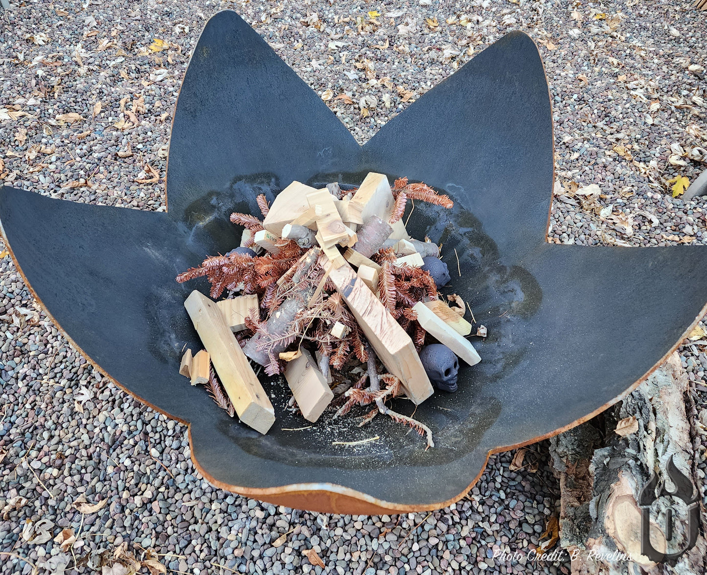"Fire Flower" Wood Burning  Fire Pit Bowl with Standard Base (Made In USA)