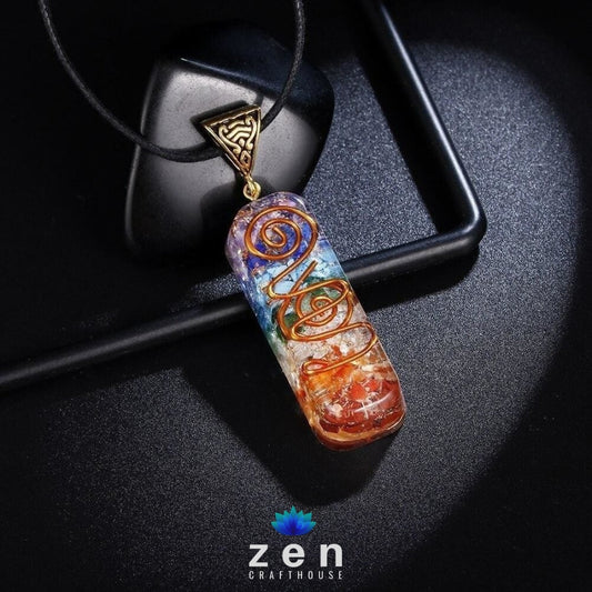 Orgonite 7 Chakra Energy Pendant