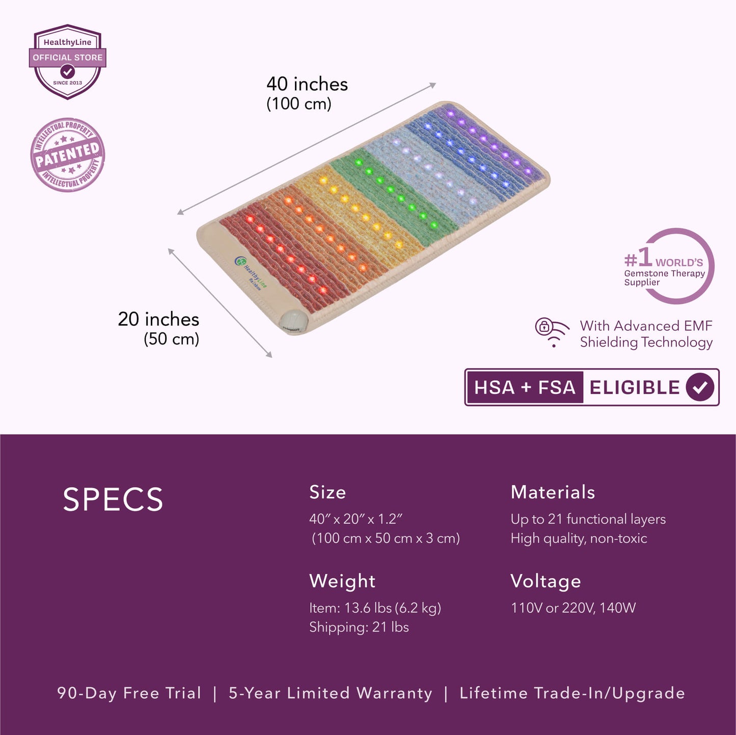Rainbow Chakra Series | PEMF Far Infrared Heating Mats