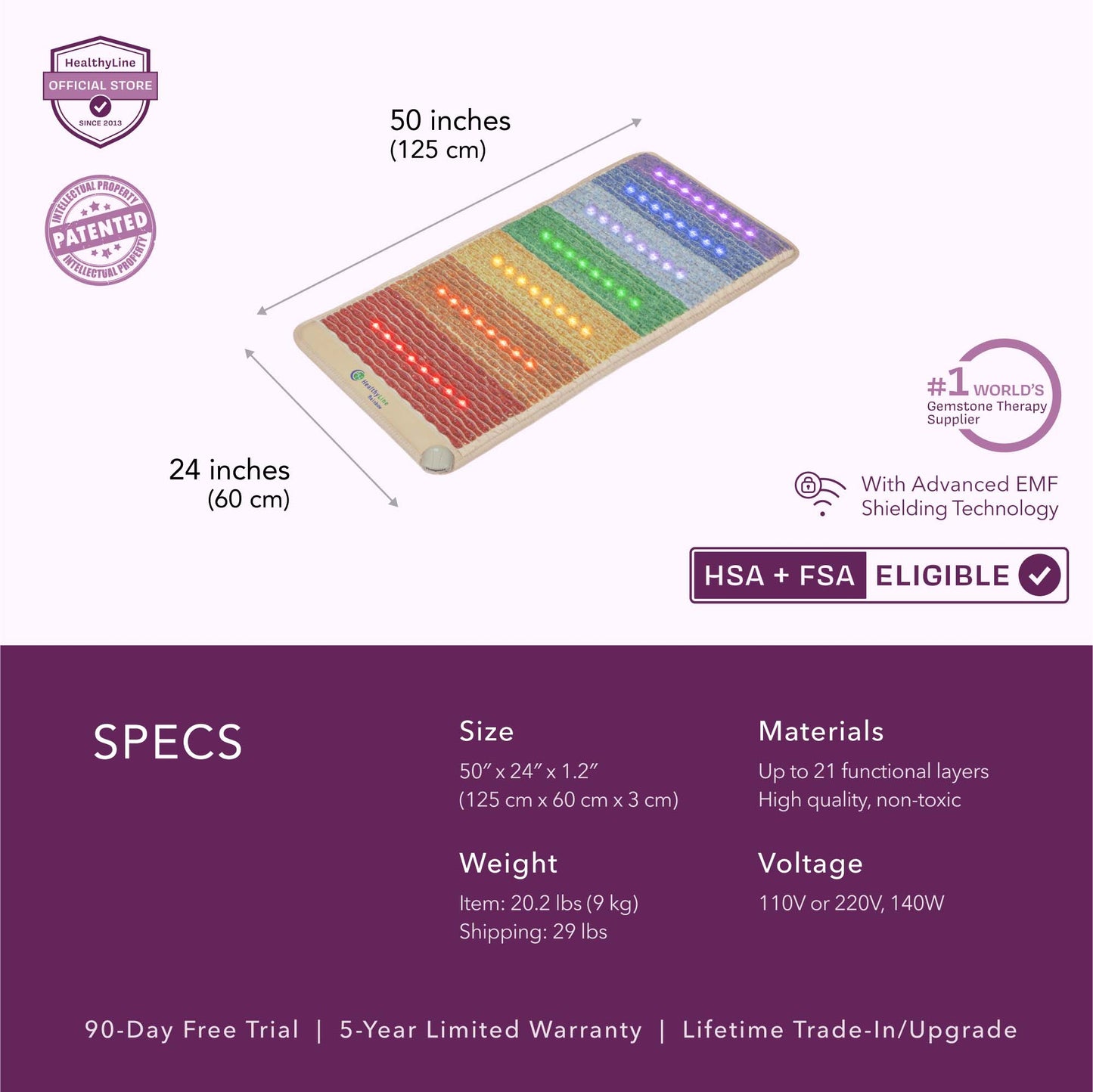 Rainbow Chakra Series | PEMF Far Infrared Heating Mats