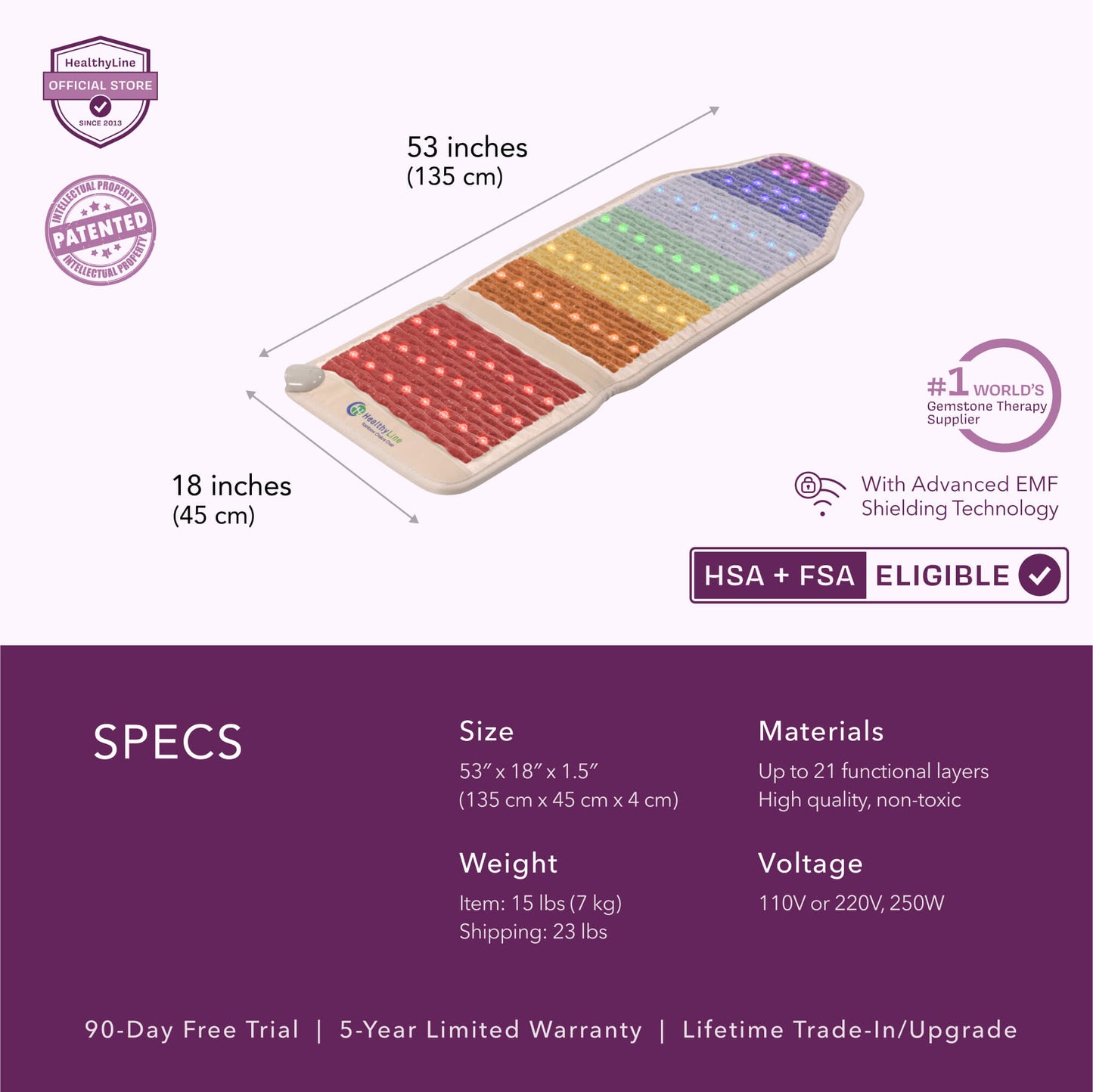 Rainbow Chakra Series | PEMF Far Infrared Heating Mats